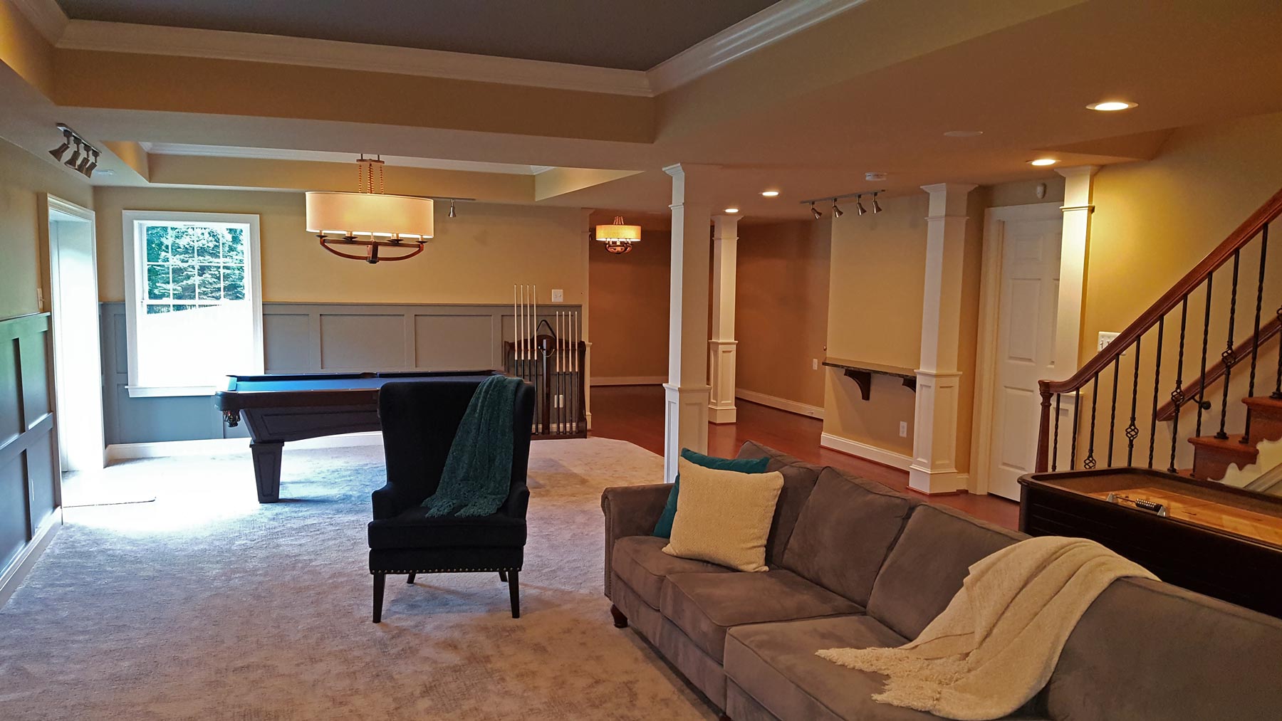 Leiser After View of Pool Table and Stairs